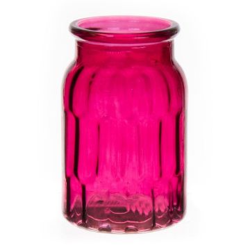Jarrón ORAZIATA con motivo, vidrio, rosa-transparente, 17,8cm, Ø11,8cm