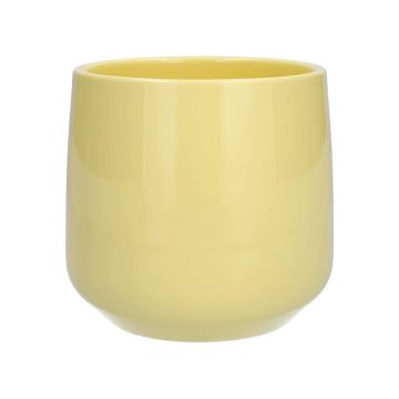 Cachepot ZIOKA en cerámica, amarillo mate, 13,5cm, Ø14,5cm