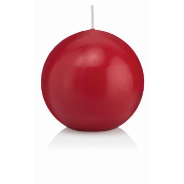 Vela de bola MAEVA, rojo oscuro, Ø8cm, 25h - Made in Germany