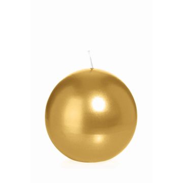 Vela de bola ROSELLA, oro, Ø10cm, 46h - Made in Germany