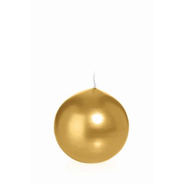 Vela de bola ROSELLA, oro, Ø8cm, 25h - Made in Germany