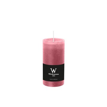 Vela de pilar AURORA, rosa antiguo, 12cm, Ø5,8cm, 42h - Made in Germany