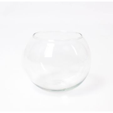 Jarrón redondo - Maceta decorativa TOBI EARTH, transparente, 10cm, Ø11,5cm