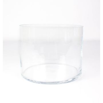 Jarrón cilíndrico SANSA EARTH de cristal, transparente, 15cm, Ø18,5cm