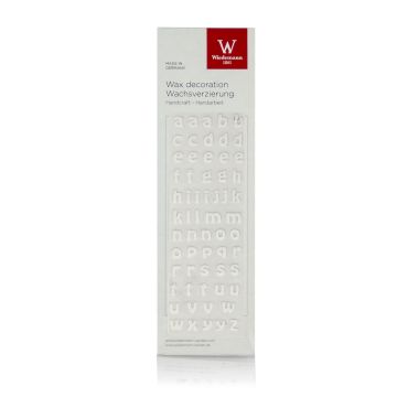 Letras para adornar DANILA para velas, minúsculas, hecho a mano, 61 piezas, blanco, 9mm