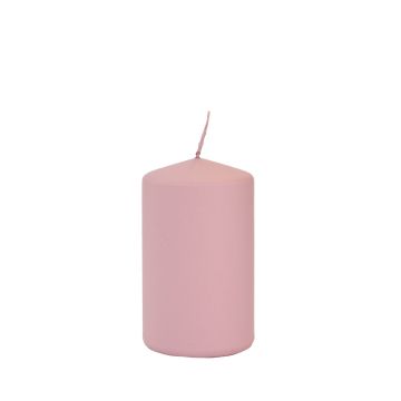 Vela pilar LYCANTHIA, pastel helado, rosa antiguo, 10cm, Ø6cm, 33h