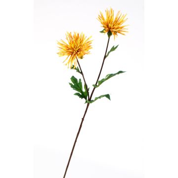 Flor textil Crisantemo ESTELLE, amarillo-naranja, 70cm, Ø8-10cm