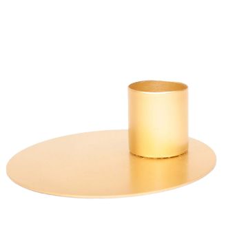 Soporte para velas de metal TERENCE para velas de palo, oro viejo, 4,5cm, Ø12,5cm