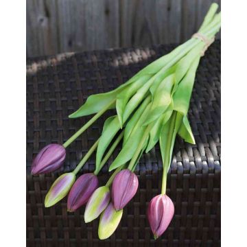 Ramillete de tulipanes artificiales LONA, verde-violeta, 45cm, Ø20cm