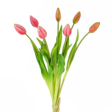 Ramo de tulipanes artificiales LONA, fucsia-verde, 45cm, Ø20cm