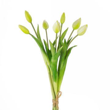 Ramillete de tulipanes artificiales LONA, blanco-verde, 45cm, Ø20cm