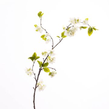 Rama decorativa de cerezo en flor VALESKA, floración, blanco, 105cm