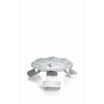 Portavelas de metal RAQUEL con pincho, para velas Ø5-6cm, blanco-plata, Ø10cm