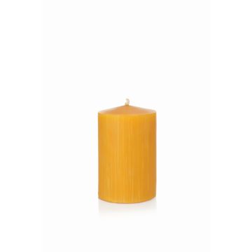 Vela de cera de abejas BABETTE, amarillo-natural, 12cm, Ø8cm, 72h - Made in Germany