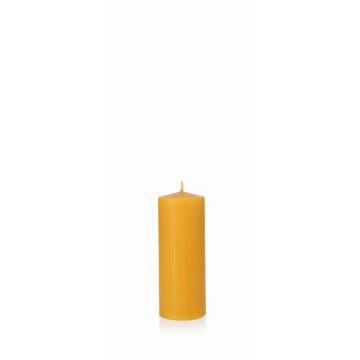 Vela de cera de abejas BABETTE, amarillo natural, 15cm, Ø6cm, 64h - Made in Germany