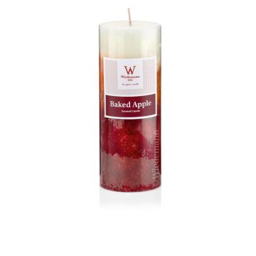 Vela perfumada rústica ASTRID, Baked Apple, rojo oscuro, 13cm, Ø6,8cm, 60h