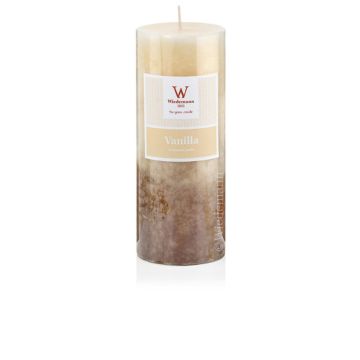Vela perfumada rústica ASTRID, Elegant Vanilla, crema, 13cm, Ø6,8cm, 60h