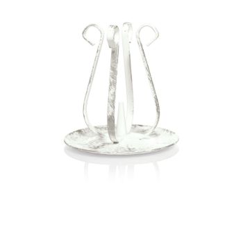 Soporte para velas vintage de metal ISTREDD con pincho, blanco-plateado, 10cm, Ø11cm