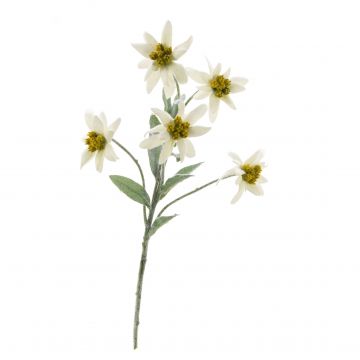 Edelweiss de plástico SOPHIA, blanco, 40cm, Ø5-6cm