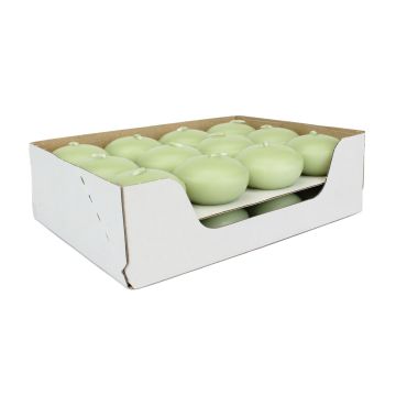 Velas flotantes ORNELLA, 24 unidades, verde pastel, 2,8cm, Ø4,5cm, 4h