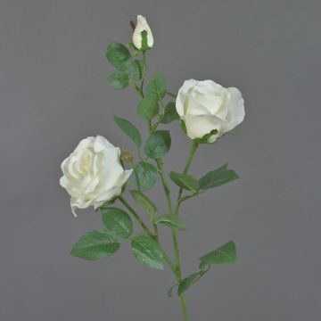Rama de rosas sintéticas ARIANE, blanca, 75cm, Ø7-10cm