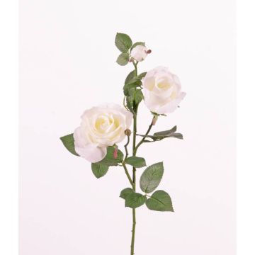 Rama de rosas sintéticas ARIANE, blanca, 75cm, Ø7-10cm