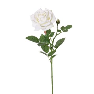 Rosa textil JANINE, blanca, 70cm, Ø12cm