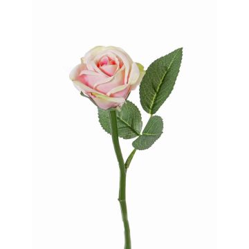 Rosa artificial GABI, rosa-verde, 25cm, Ø5cm