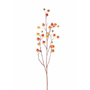 Rama de rosa silvestre de plástico GERDA con frutos, naranja, 110cm
