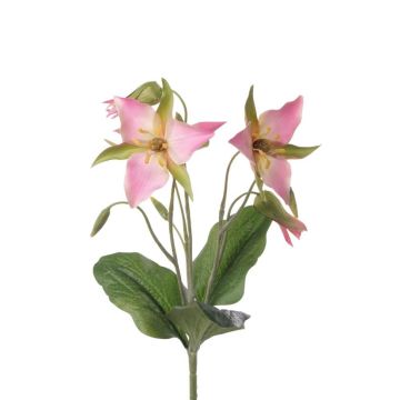 Trillium artificial MADIE con palo, rosa, 40cm, Ø10-12cm