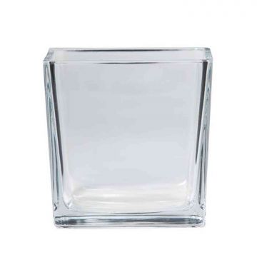 Maceta KIM OCEAN, cubo/cuadrado, transparente, 12x12x12cm