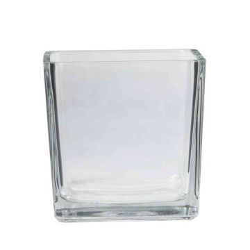 Maceta KIM OCEAN, cuadrado / cubo, transparente, 14x14x14cm