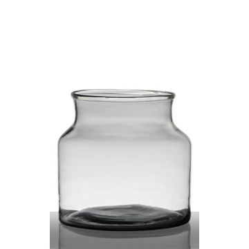 Farol de vidrio QUINN EARTH, reciclado, transparente-verde, 22,5cm, Ø18cm