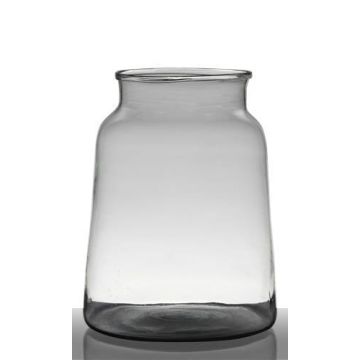 Farol de vidrio QUINN EARTH, reciclado, transparente-verde, 30cm, Ø23cm