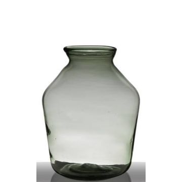 Jarrón de cristal QUINN EARTH, reciclado, transparente-verde, 37,5cm, Ø29cm