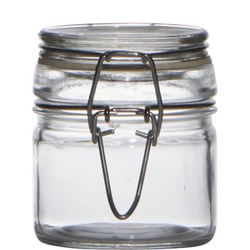 Mini tarro para conservas / bote para especias POPPY con tapa, cilíndrico/redondo, transparente, 7cm, Ø6cm