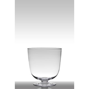 Portavelas de cristal para mesa SHIRLEY con pie, embudo/redondo, transparente, 28cm, Ø27cm