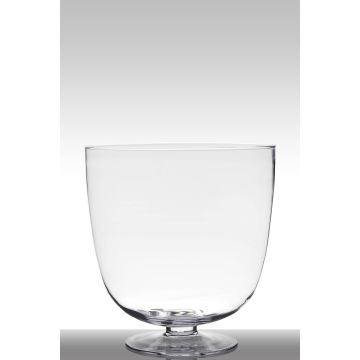Portavelas de cristal para mesa SHIRLEY con pie, embudo/redondo, transparente, 38cm, Ø36cm