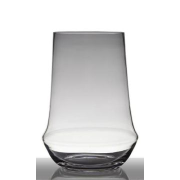 Jarrón de cristal SHANE, cónico/redondo, transparente, 35cm, Ø25,5cm