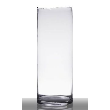 Jarrón de suelo de cristal BROOKE con borde roto, cilíndrico/redondo, transparente, 47cm, Ø18cm