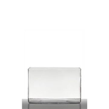 Maceta de cristal MIRJA, rectangular, transparente, 20x16x14cm