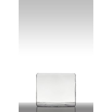 Maceta de cristal MIRJA, rectangular, transparente, 25x18x20cm