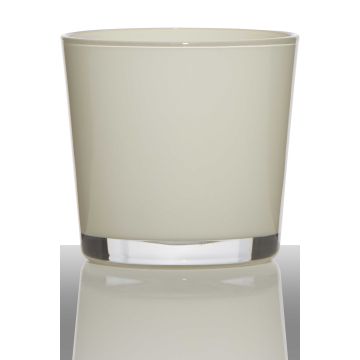 Maceta ALENA, cilíndrica/redonda, crema, 16cm, Ø17cm