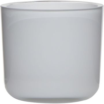 Jarrón para velas NICK, cilíndrico/redondo, blanca, 13cm, Ø14cm