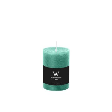 Vela de pilar / Vela de cera AURORA, verde menta, 10cm, Ø6,8cm, 42h - Hecho en Alemania