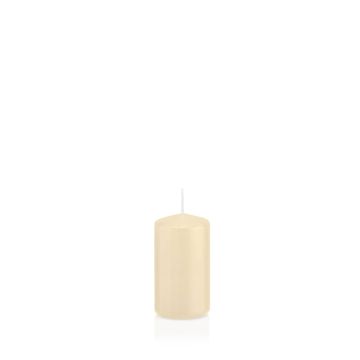 Vela votiva / vela de pilar MAEVA, crema, 8cm, Ø4cm, 12h - Hecho en Alemania
