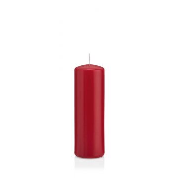 Vela votiva / vela de pilar MAEVA, rojo oscuro, 15cm, Ø5cm, 37h - Hecho en Alemania