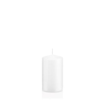 Vela votiva / vela de pilar MAEVA, blanco, 10cm, Ø6cm, 33h - Hecho en Alemania