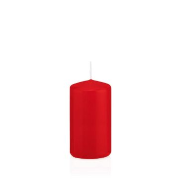 Vela votiva / vela de pilar MAEVA, roja, 12cm, Ø6cm, 40h - Hecho en Alemania