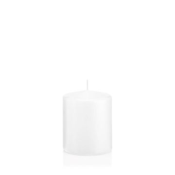 Vela votiva / vela de pilar MAEVA, blanco, 10cm, Ø8cm, 37h - Hecho en Alemania
